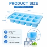 10 Compartment Silicone Ice Cube Tray with Optional Lid